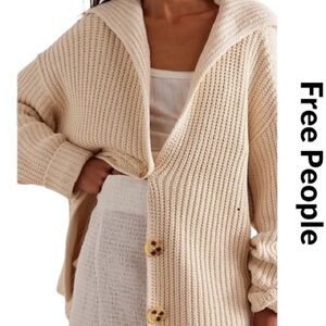 Free People Swim Too Deep Cardigan in Almond Small